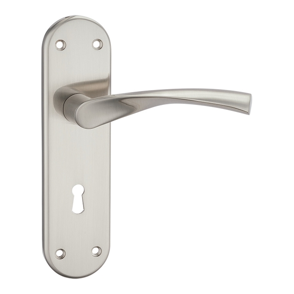 FLOCVER-SN • Standard Lock [57mm] • Satin Nickel • Fortessa Verto Levers On Backplates